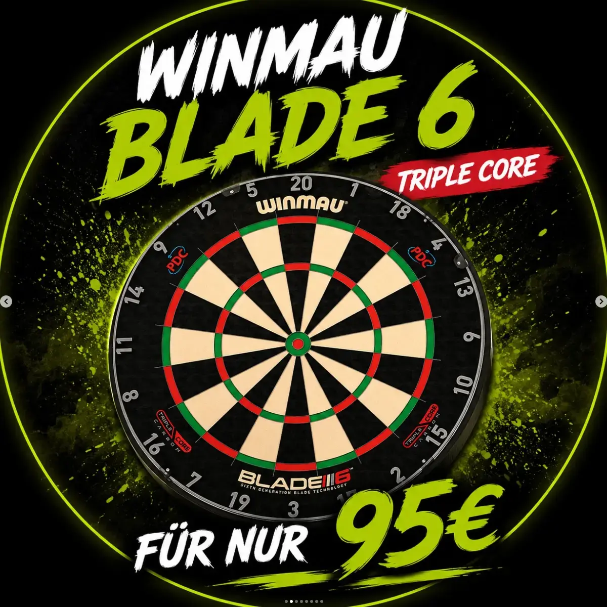 Winmau Blade 6 Triple Core Dartboard Angebot für 95 Euro